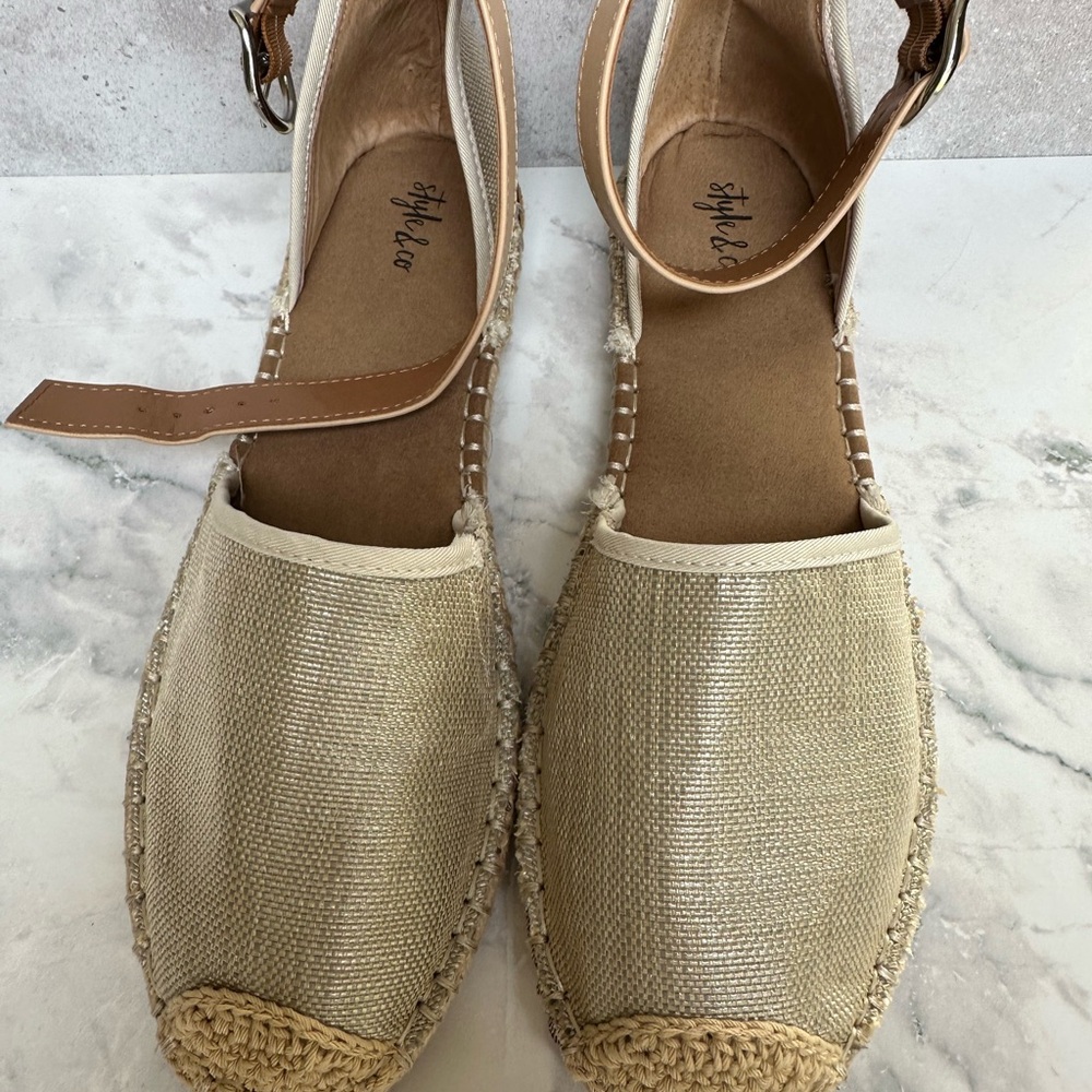 Style & Co. Cream and Tan Espadrilles